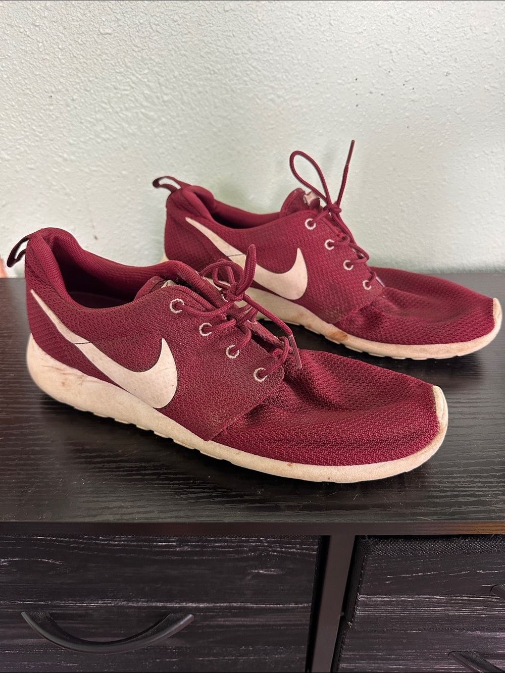 Nike Women's Burgundy Low-Top Sneakers with White Swoosh